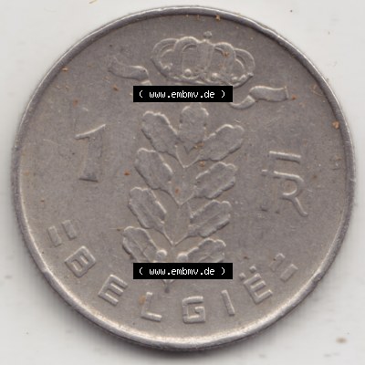 Münzen Belgien Umlaufmünze 1950-1988, 1 Francs-Franken 1952 Belgie. Vorderseite der alten belgischen Francs Umlaufmünze aus Belgien vor Einführung der Euromünzen in... Sammlung