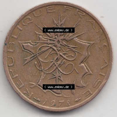 Münze Frankreich 1974-1987, 10 Franken-Francs 1978 I.. Rückseite der alten französischen Umlaufmünze aus Frankreich in der Francs-Währung zum katalogisieren... Sammlung