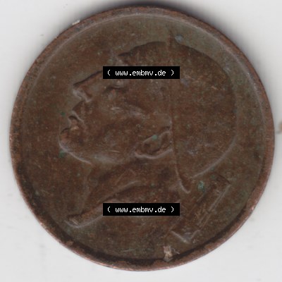 Münzen Belgien Umlaufmünze 1954, 1960, 20 Centimes Belgie, Bild mit Rückseite der Münze zum Download Sammlung