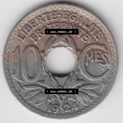 Umlaufmünze 10 Cmes - Centimes - Cent aus Frankreich in der Francs-Währung Sammlung