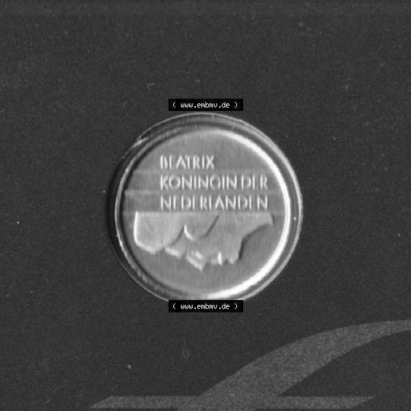 Grau bzw. s/w Münzen Niederlande Umlaufmünze 1982-2000, 10 Cent, Bild mit Rückseite der Münze als Bildmaterial Sammlung Graustufen
