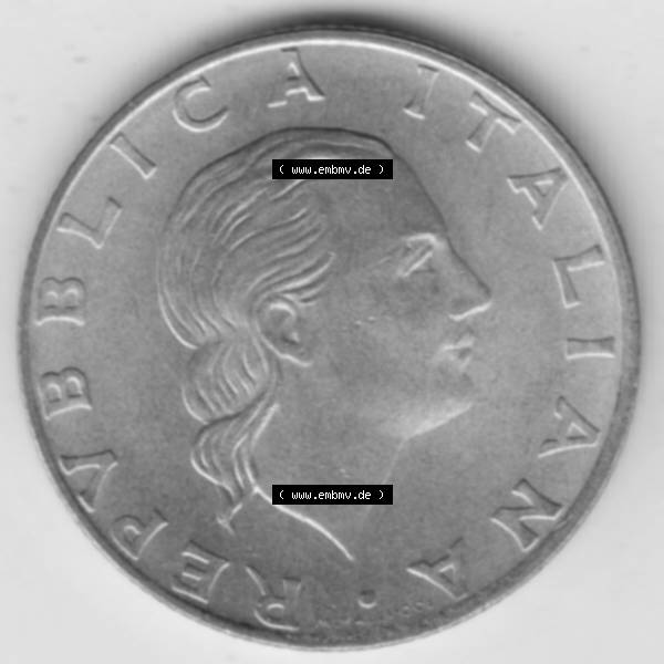 Grau bzw. s/w Münzen Italien Gedenkmünze 1989-1989, 200 Lire Marinebasis Tarent. Rückseite der alten italienischen Münze aus Italien in der italienischen Lira-Währung zum katalogisieren... Sammlung Graustufen