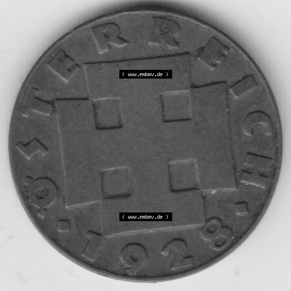 Grau bzw. s/w Münzen Österreich Umlaufmünze 1925-1938, 2 Groschen 1928, Bild mit Rückseite der österreichischen Münze als Bildmaterial, des Bildes zur deiner Nutzung Sammlung Graustufen