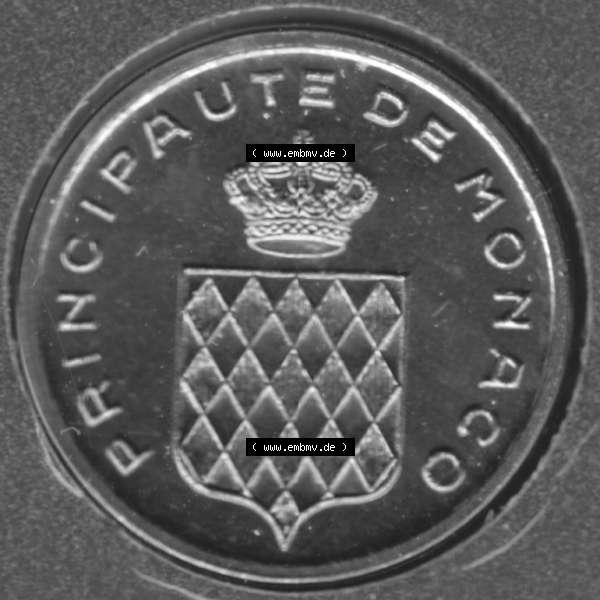 Grau bzw. s/w Münzen Monaco Umlaufmünze 1976-1995, Centime 1995 (2) Sammlung Graustufen