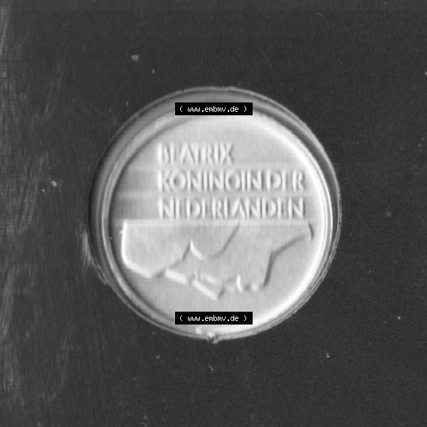 Grau bzw. s/w Münzen Niederlande Umlaufmünze 1982-2000, 25 Cent, Bild mit Rückseite der Münze als Bildmaterial Sammlung Graustufen