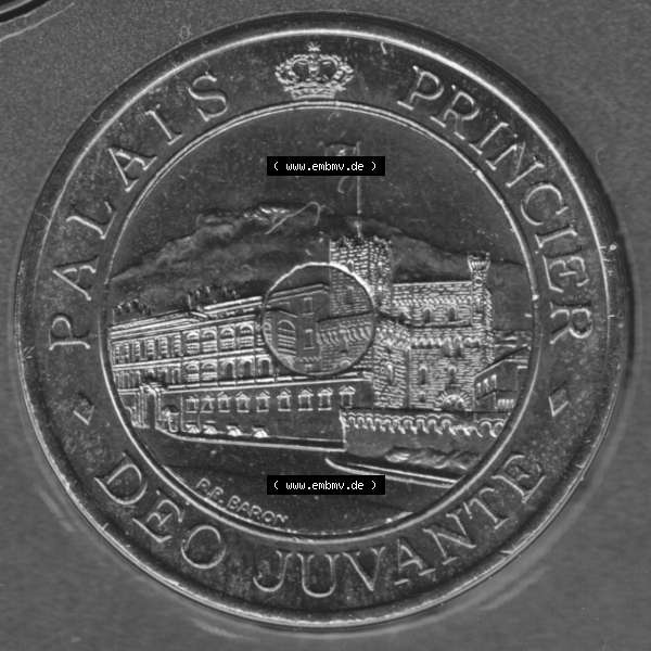 Grau bzw. s/w Münzen Monaco Umlaufmünze 1992-1997, 20 Francs 1995 (2) Sammlung Graustufen