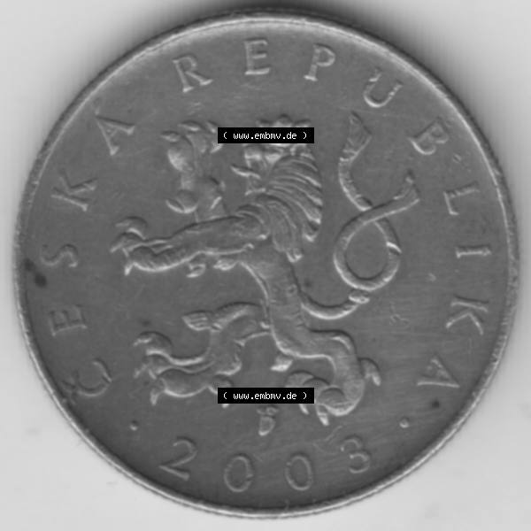 Grau bzw. s/w Münzen Tschechien Umlaufmünze 1993-Heute, 10 Kronen. Vorderseite der Münze aus Tschechien als Bildmaterial für Sammler und Münzen-Webseiten hier im online Katalog... Sammlung Graustufen