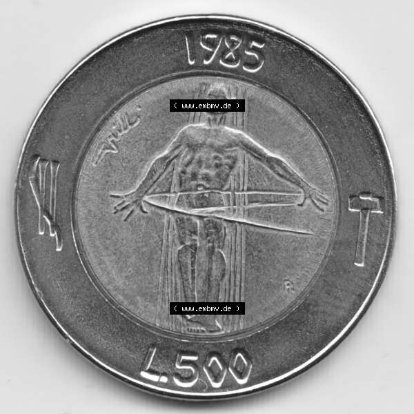Grau bzw. s/w Münzen San Marino Gedenkmünze 1985-1985, 500 Lire, Drogenkrieg. 500 Lire Gedenkmünzen von San Marino Eurovorläufer als Bildmaterial im online Katalog und Datenbank... Sammlung Graustufen