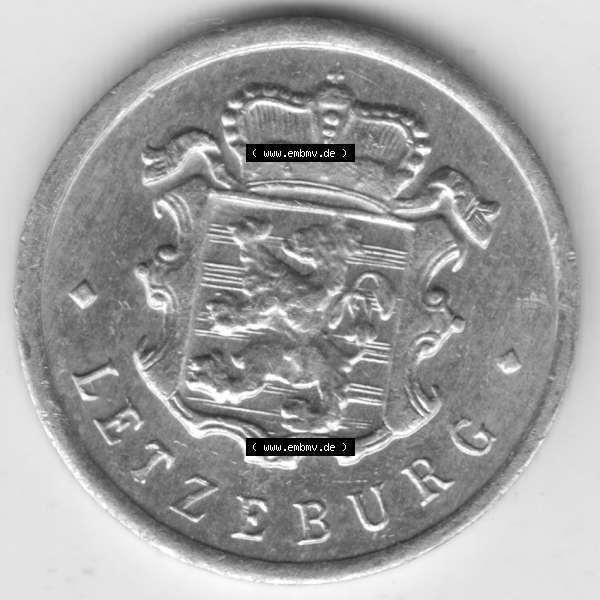 Grau bzw. s/w Münzen Luxemburg Umlaufmünze 1954-1972, 25 Centimes, Bild mit Rückseite der Münze als Bildmaterial Sammlung Graustufen