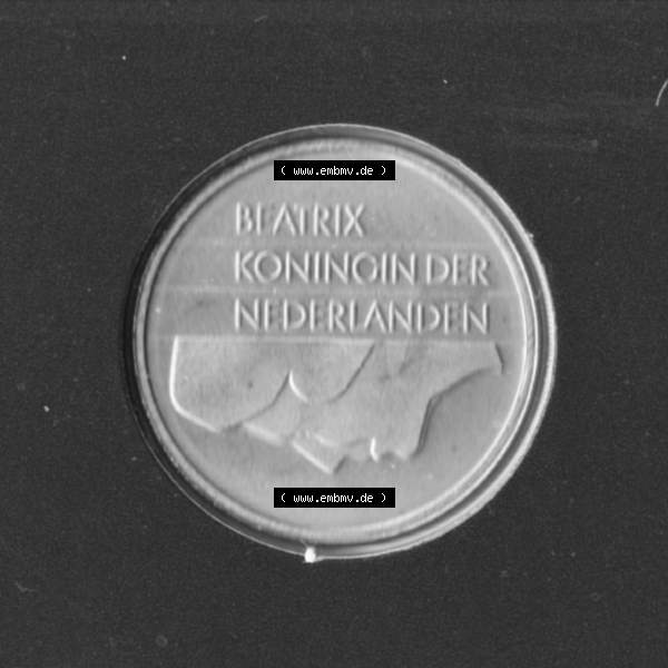 Grau bzw. s/w Münzen Niederlande Umlaufmünze 1982-2000, 5 Cent, Bild mit Rückseite der Münze als Bildmaterial Sammlung Graustufen