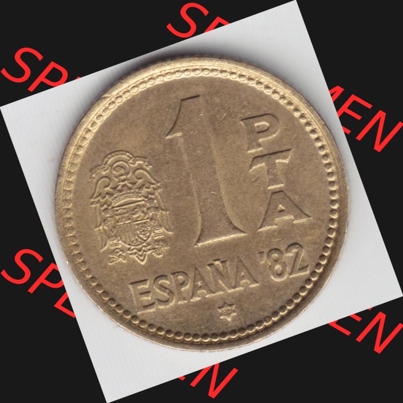 Münzen Spanien Umlaufmünze 1980, 1980-1982, 1 PTA, Pesete 1980. Vorderseite der alten Peseten Umlaufmünze aus Spanien vor Einführung der Euromünzen in... Sammlung