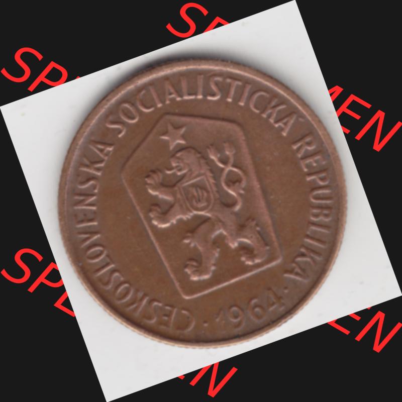 Münzen Tschechoslowakei Umlaufmünze 1963-1971, 50 Heller. Vorderseite der Münze aus Tschechoslowakei als Bildmaterial für Sammler und Münzen-Webseiten hier im online... Sammlung