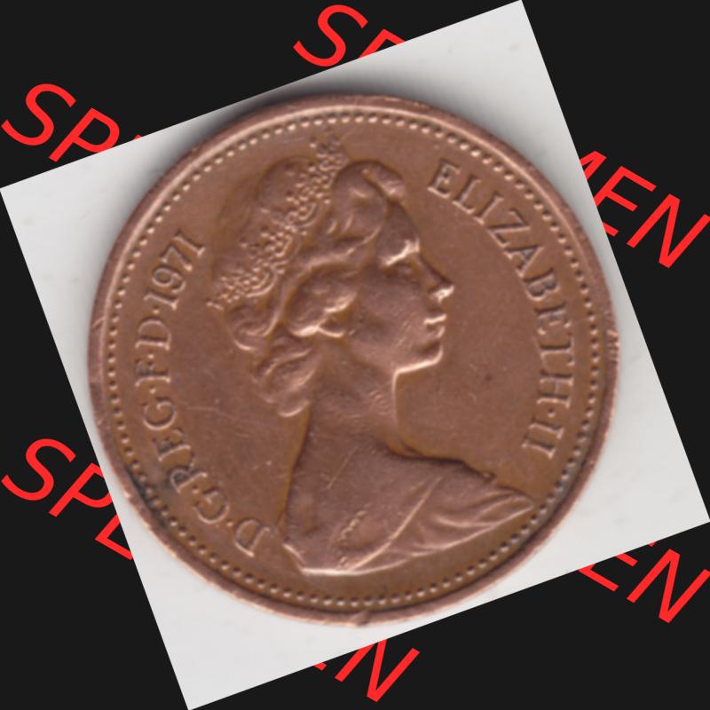 Münzen Großbritannien Umlaufmünze 1971-1981, 1 New Penny 1971. Rückseite der alten britischen Münze aus Großbritannien zum katalogisieren und verwalten im Münzen-Katalog... Sammlung