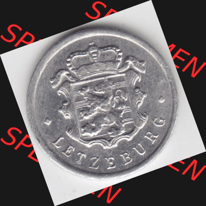Münzen Luxemburg Umlaufmünze 1954-1972, 25 Centimes, Bild mit Rückseite der Münze als Bildmaterial Sammlung