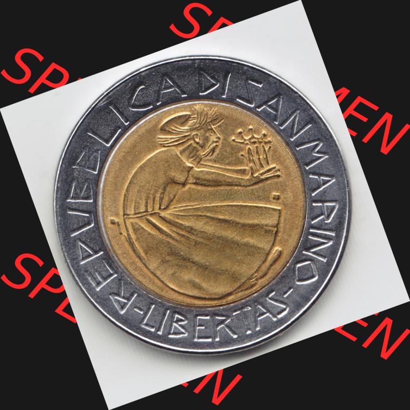 Münzen San Marino Gedenkmünze 1985-1985, 500 Lire, Drogenkrieg. Wappen der 500 Lire Gedenkmünzen von San Marino Eurovorläufer als Bildmaterial im online Katalog und... Sammlung