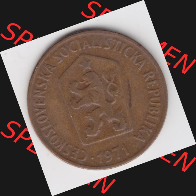 Münzen Tschechoslowakei Umlaufmünze 1963-1971 50 h, Heller, Haleru. Vorderseite der Münze aus Tschechoslowakei als Bildmaterial für Sammler und Münzen-Webseiten... Sammlung