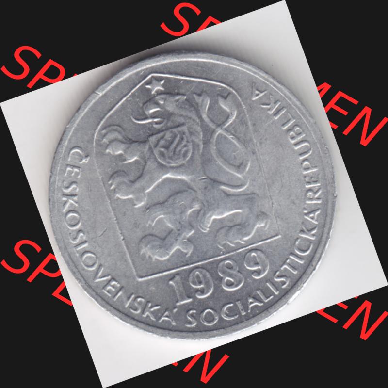Münzen Tschechoslowakei Umlaufmünze 1974-1990 10 h, Haleru, Heller. Vorderseite der Münze aus Tschechoslowakei als Bildmaterial für Sammler und Münzen-Webseiten... Sammlung