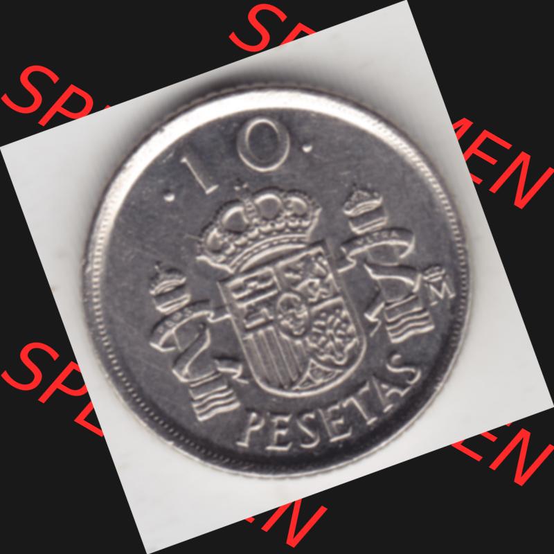 Münzen Spanien Umlaufmünze 1992-1992, 10 Peseten 1992. Vorderseite der alten Peseten Umlaufmünze aus Spanien vor Einführung der Euromünzen in Spanien zum katalogisieren... Sammlung