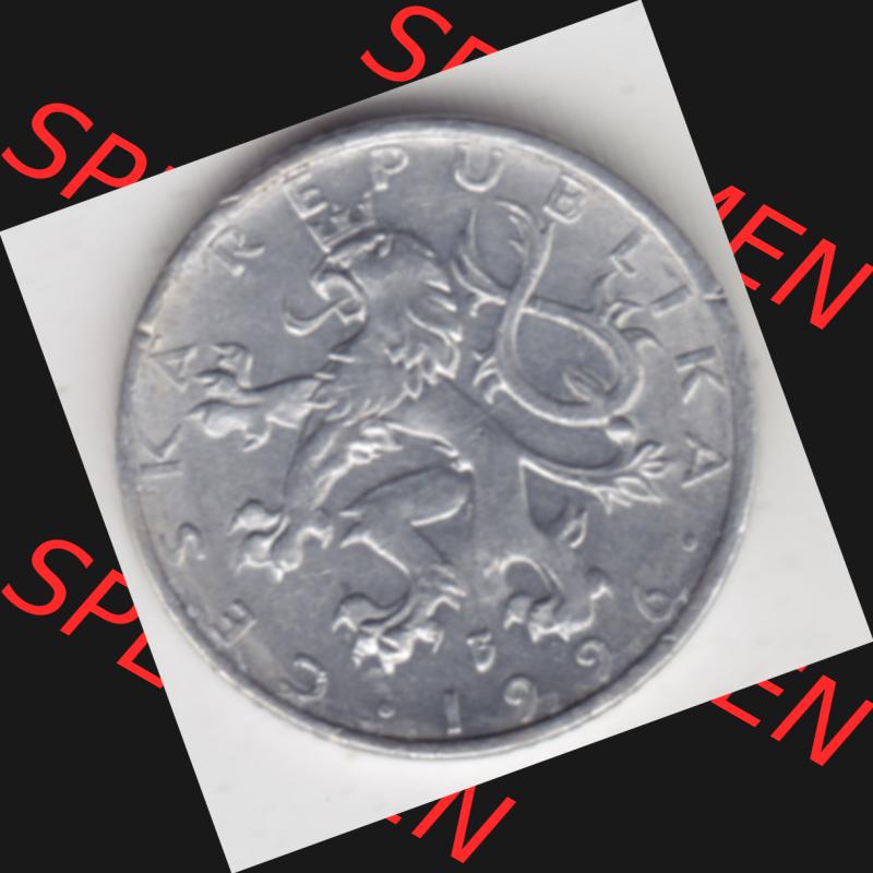 Münzen Tschechien Umlaufmünze 1993-2008, 50 Heller. Vorderseite der Münze aus Tschechien als Bildmaterial für Sammler und Münzen-Webseiten hier im online Katalog und... Sammlung