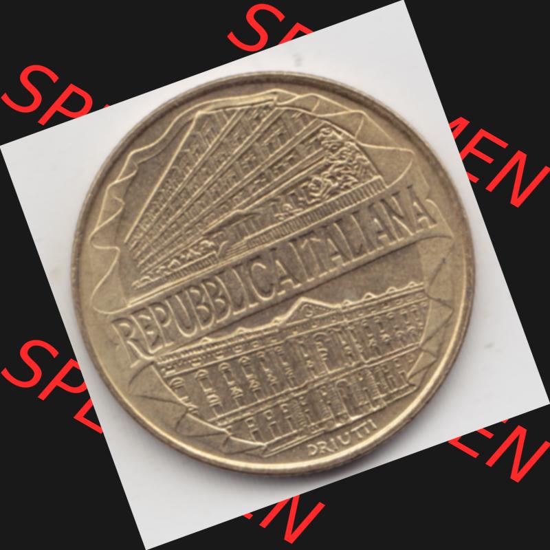 Münzen Italien Gedenkmünze 1996-1996, 200 Lire Zollakademie. Rückseite der alten italienischen Münze aus Italien in der italienischen Lira-Währung zum katalogisieren... Sammlung