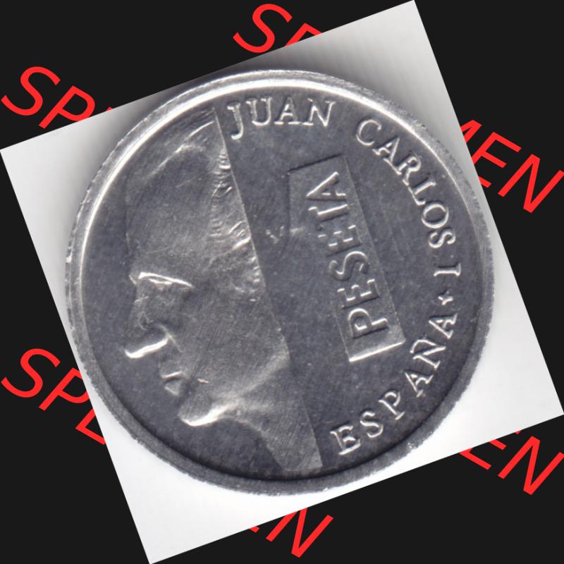 Münzen Spanien Umlaufmünze 1989-2001, 1 Peseta, Pesete 1999. Vorderseite der alten Peseten Umlaufmünze aus Spanien vor Einführung der Euromünzen in Spanien zum... Sammlung
