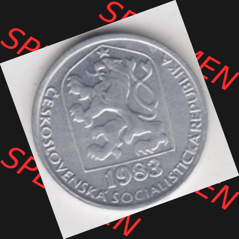 Münzen Tschechoslowakei Umlaufmünze 1974-1990, 10 Heller. Vorderseite der Münze aus Tschechoslowakei als Bildmaterial für Sammler und Münzen-Webseiten hier im online... Sammlung