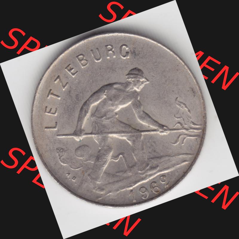 Münzen Luxemburg Umlaufmünze 1952-1964, 1 F, Franc, Franken 1962, Bild mit Rückseite der Münze als Bildmaterial Sammlung