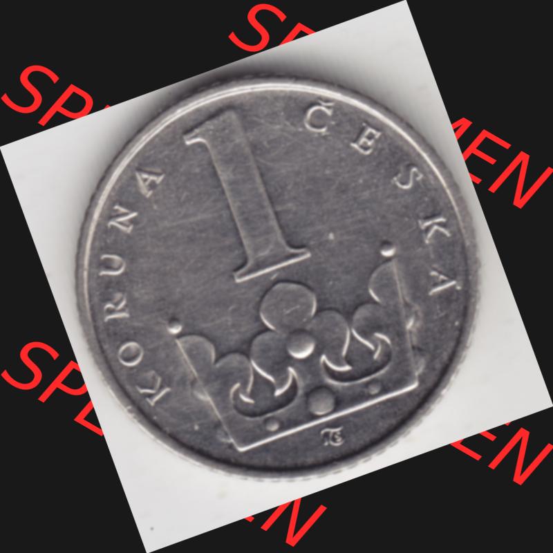 Münzen Tschechien Umlaufmünze 1993-Heute, 1 Krone. Rückseite der Münze aus Tschechien als Bildmaterial für Sammler und Münzen-Webseiten hier im online Katalog... Sammlung