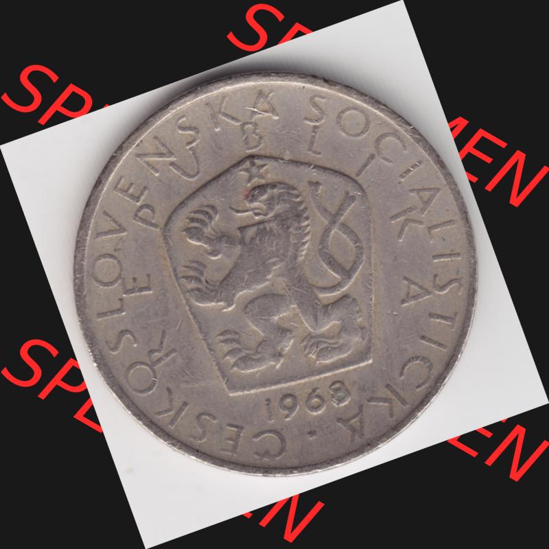 Münzen Tschechoslowakei Umlaufmünze 1967-1990, 5 Kcs, Korun, Kronen. Vorderseite der Münze aus Tschechoslowakei als Bildmaterial für Sammler und Münzen-Webseiten... Sammlung