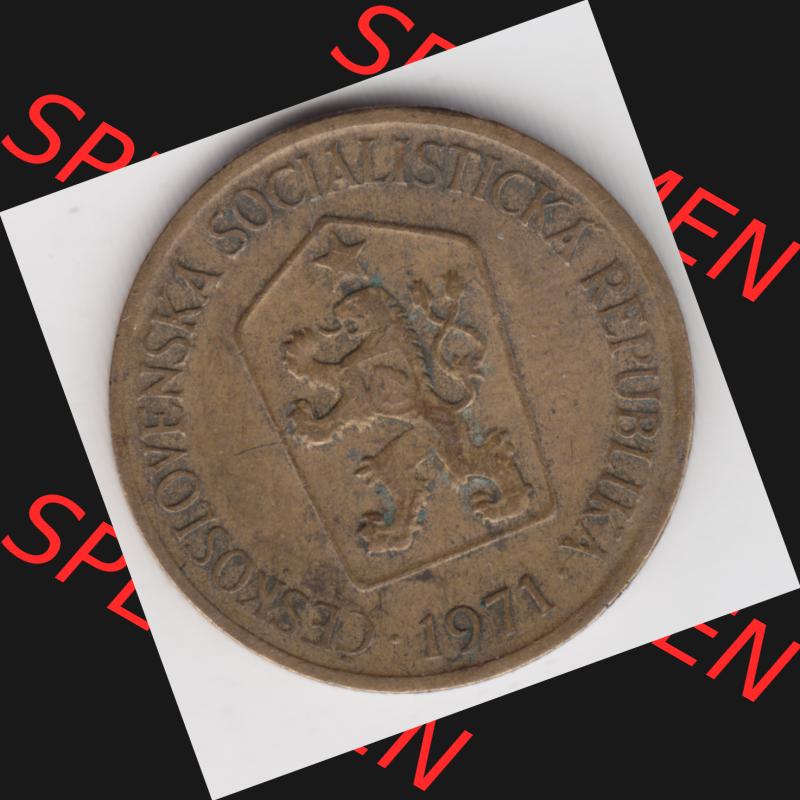 Münzen Tschechoslowakei Umlaufmünze 1961-1990, 1 Kcs, Koruna, Krone. Vorderseite der Münze aus Tschechoslowakei als Bildmaterial für Sammler und Münzen-Webseiten... Sammlung