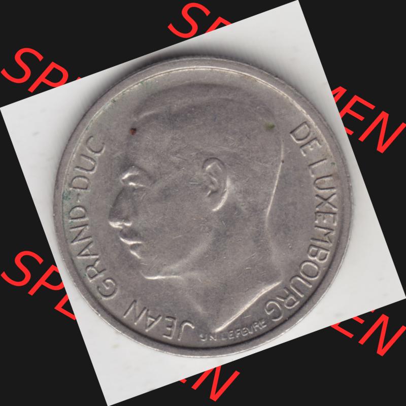 Münzen Luxemburg Umlaufmünze 1965-1984, 1 Franken - Francs 1965, Bild mit Rückseite der Münze als Bildmaterial Sammlung