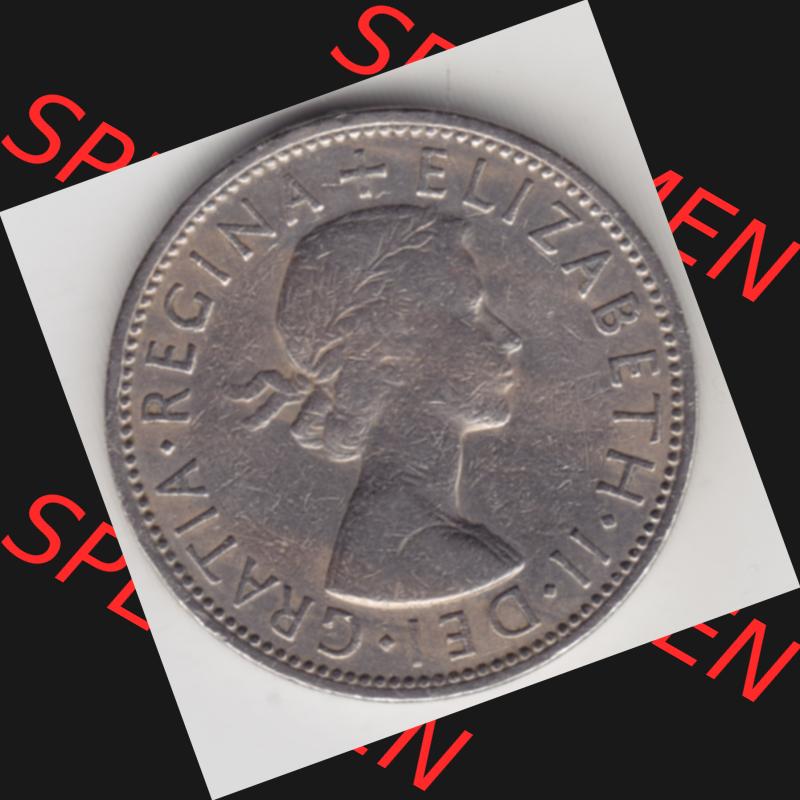 Münzen Großbritannien Umlaufmünze 1954-1970, 2 Schilling-Florin 1961. Rückseite der alten britischen Münze aus Großbritannien zum katalogisieren und verwalten... Sammlung