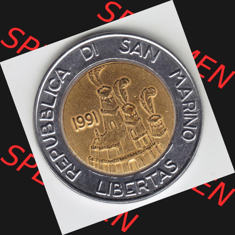 Münzen San Marino Gedenkmünze 1991-1991, 500 Lire Münze. 500 Lire Gedenkmünzen von San Marino Eurovorläufer als Bildmaterial im online Katalog und Datenbank erhältlich. Sammlung