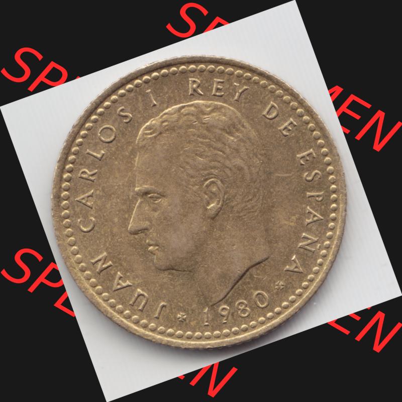 Münzen Spanien Umlaufmünze 1980, 1980-1982, 1 PTA, Pesete 1980. Rückseite der spanischen Umlaufmünze aus Spanien vor der Euro-Einführung in Spanien zum... Sammlung