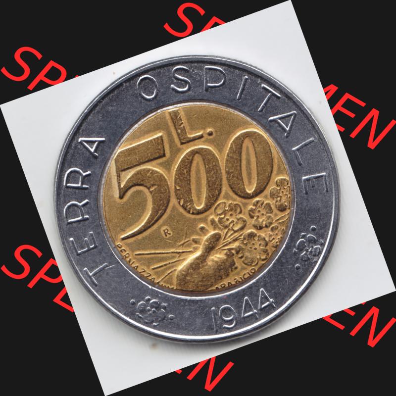 Münzen San Marino Gedenkmünze 1991-1991, 500 Lire Münze. Wappen der 500 Lire Gedenkmünzen von San Marino Eurovorläufer als Bildmaterial im online Katalog und Datenbank... Sammlung