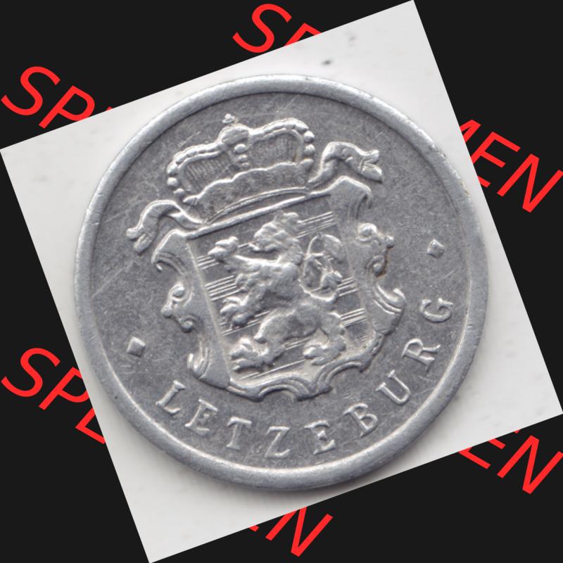 Münzen Luxemburg Umlaufmünze 1954-1972, 25 Centimes - C-MES 1970, Bild mit Rückseite der Münze als Bildmaterial Sammlung