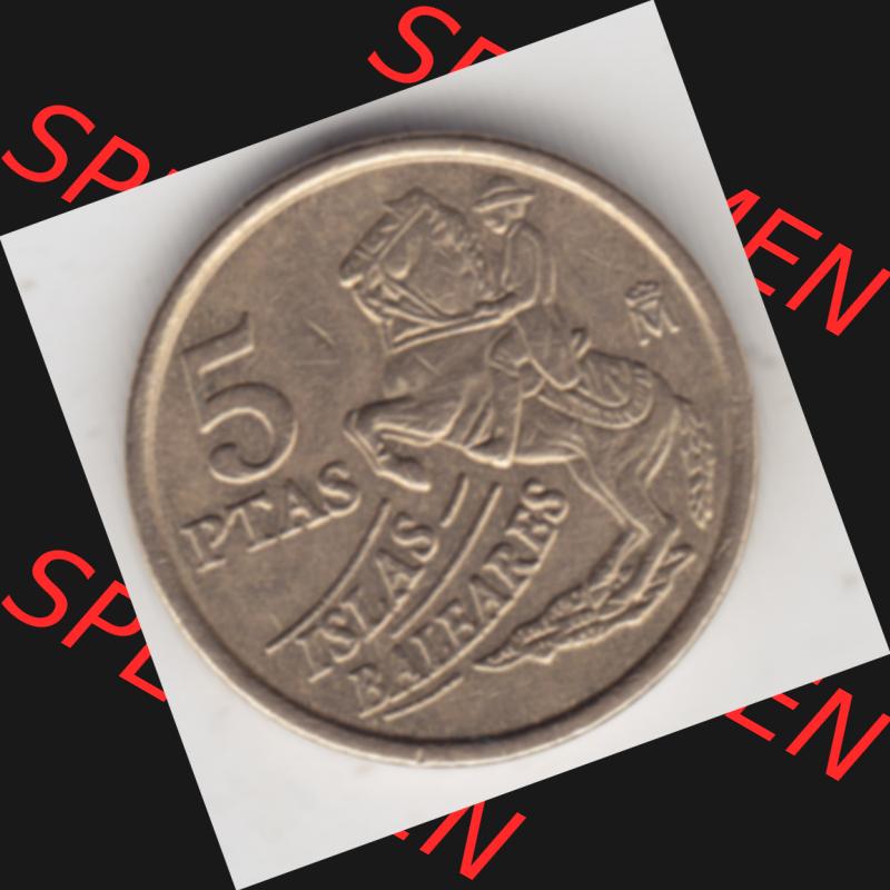 Münzen Spanien Umlaufmünze 1997-1997, 5 Peseten 1997. Vorderseite der alten Peseten Umlaufmünze aus Spanien vor Einführung der Euromünzen in Spanien zum katalogisieren... Sammlung