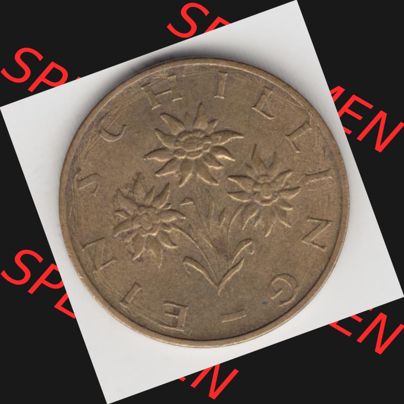 Münzen Österreich Umlaufmünze 1959-2001, 1 Schilling 1990, Bild mit Rückseite der österreichischen Münze als Bildmaterial, des Bildes zur deiner Nutzung Sammlung
