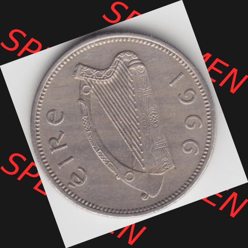 Münzen Irland Umlaufmünze 1951-1968, 1 Schilling 1966. Rückseite der alten irischen Umlaufmünze aus Irland in Irische Pfund-Währung zum katalogisieren und verwalten... Sammlung