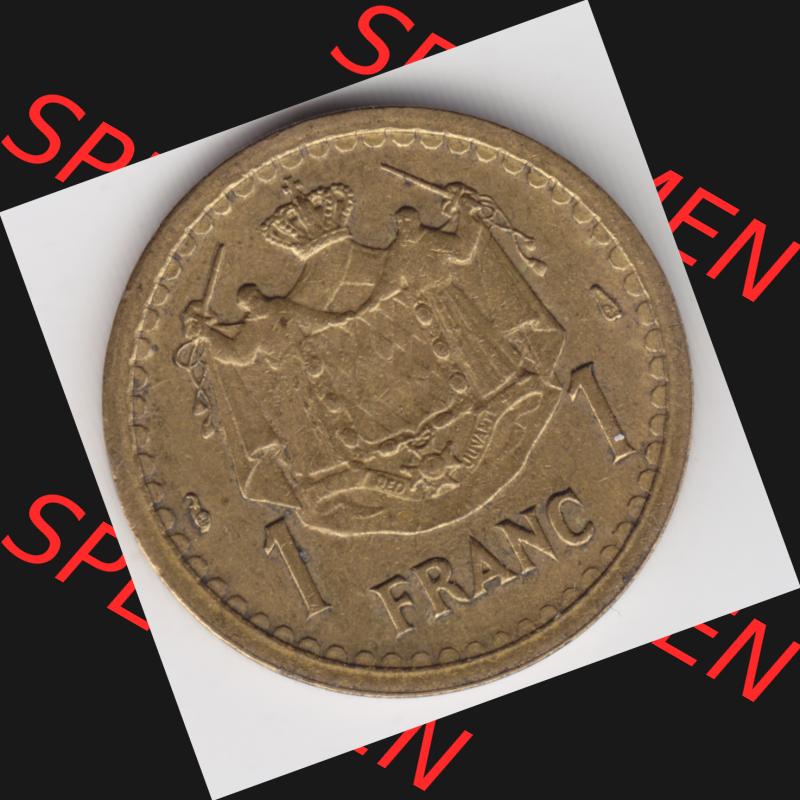 Münzen Monaco Umlaufmünze 1945-1945, 1 Fr, Franc, Franken, Louis II Prince de Monaco (1) Sammlung