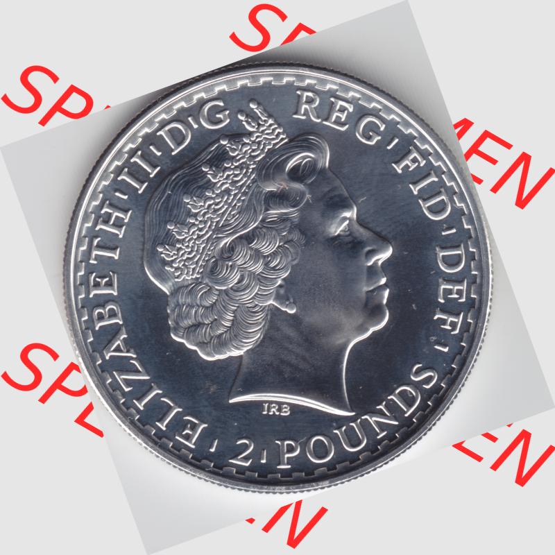 Münzen Großbritannien Silbermünze 2010-2010, 2 Pfund - Pounds Britannia. Rückseite der alten britischen Münze aus Großbritannien zum katalogisieren und verwalten... Sammlung