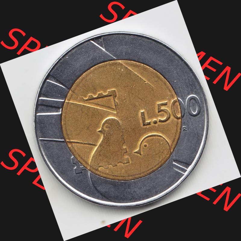 Münzen San Marino Gedenkmünze 1990-1990, 500 Lire 1600 Jahre San Marino. 500 Lire Gedenkmünzen von San Marino Eurovorläufer als Bildmaterial im online Katalog und Datenbank... Sammlung