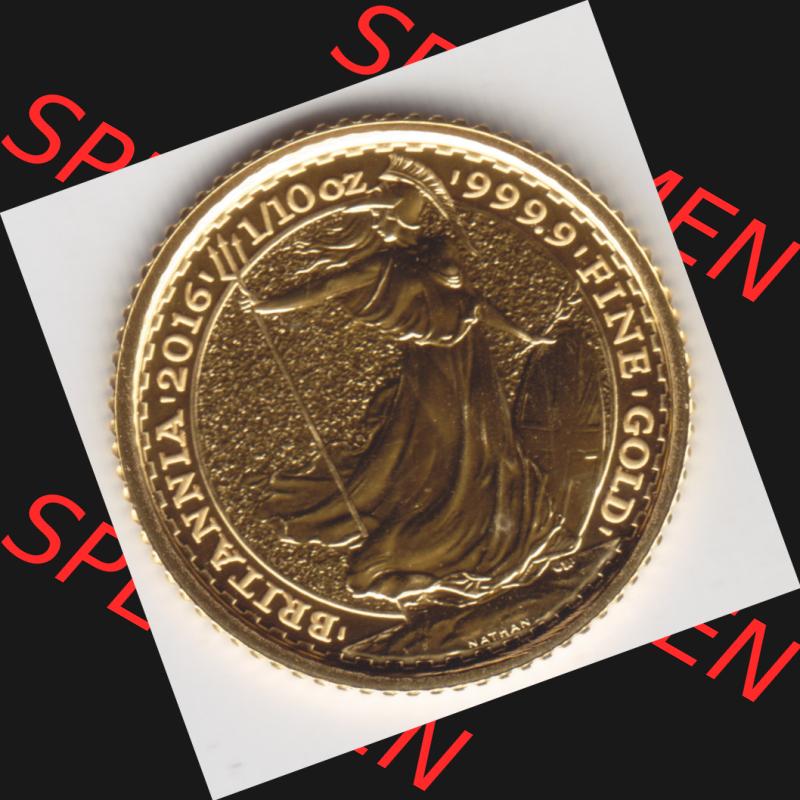 Münzen Großbritannien Goldmünze 2016-2016, 10 Pfund 2016 Britannia. Vorderseite der alten britischen Münze aus Großbritannien zum katalogisieren und verwalten im... Sammlung