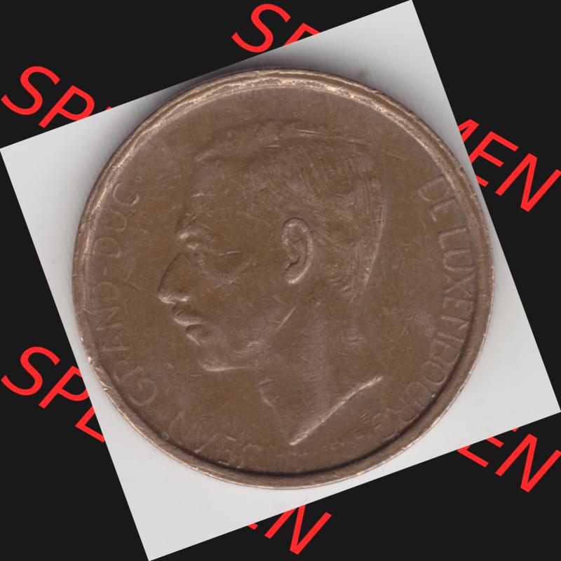 Münzen Luxemburg Umlaufmünze 1980-1983, 20 Francs Franken 1980, Bild mit Rückseite der Münze als Bildmaterial Sammlung