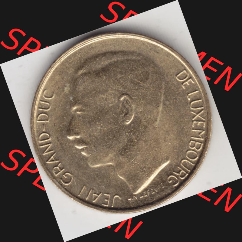 Münzen Luxemburg Umlaufmünze 1989-1995, 5 Franken - Francs 1990, Bild mit Rückseite der Münze als Bildmaterial Sammlung