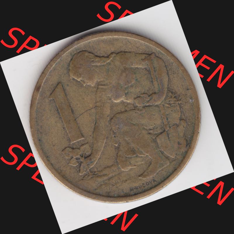 Münzen Tschechoslowakei Umlaufmünze 1961-1990, 1 Kcs, Koruna, Krone. Rückseite der Münze aus Tschechoslowakei als Bildmaterial für Sammler und Münzen-Webseiten... Sammlung
