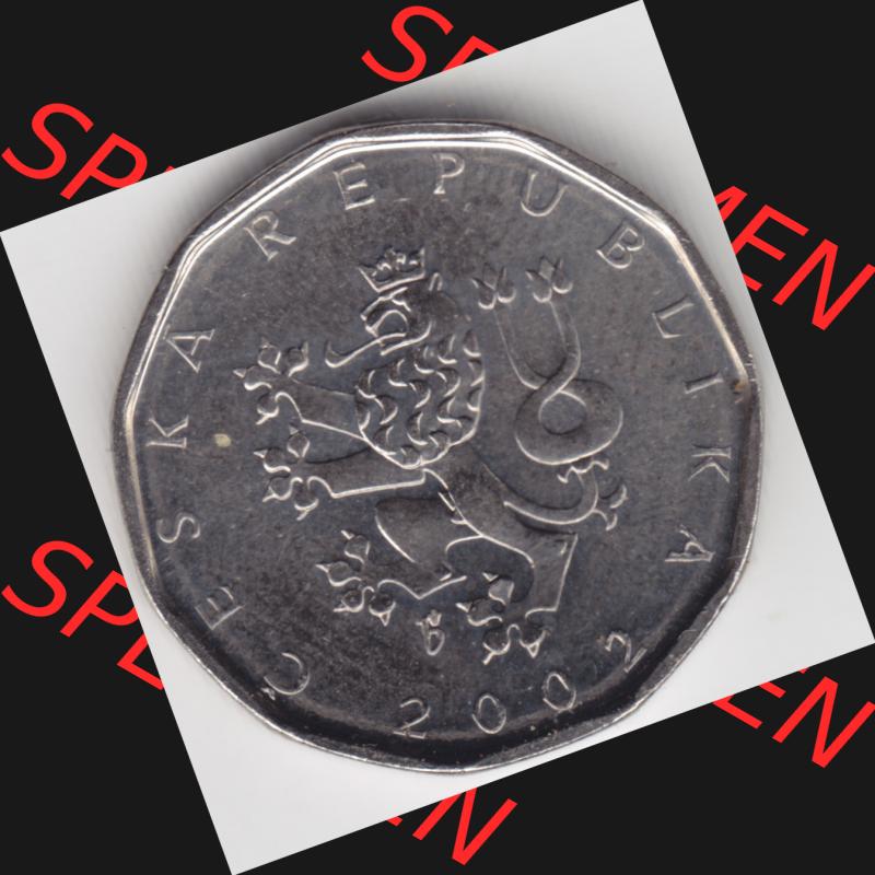 Münzen Tschechien Umlaufmünze 1993-2013, 2 Kc, 2 Kronen. Vorderseite der Münze aus Tschechien als Bildmaterial für Sammler und Münzen-Webseiten hier im online... Sammlung