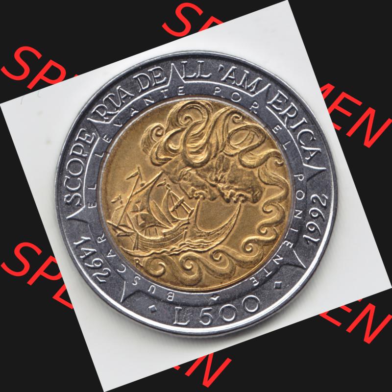 Münzen San Marino Gedenkmünze 1992-1992, 500 Lire Columbus. 500 Lire Gedenkmünzen von San Marino Eurovorläufer als Bildmaterial im online Katalog und Datenbank erhältlich. Sammlung