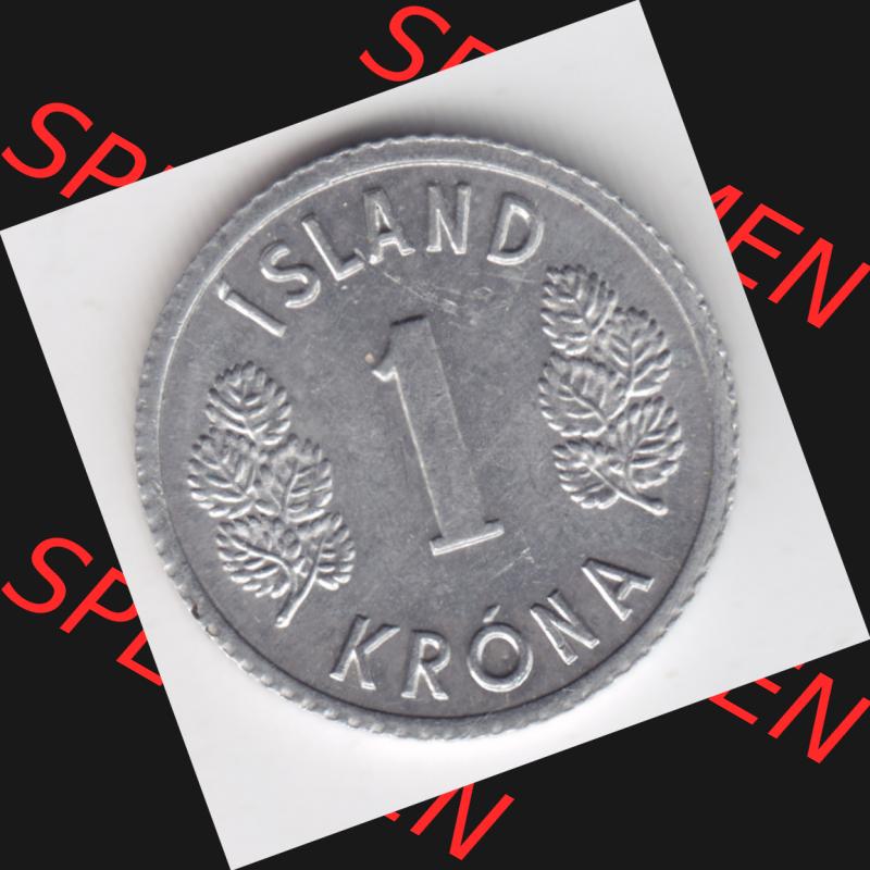 Münzen Island Umlaufmünze 1976-1980, 1 Krona, Krone 1978. Rückseite der alten Isländischen Umlaufmünze aus Island in Isländischen Kronen-Währung zum... Sammlung