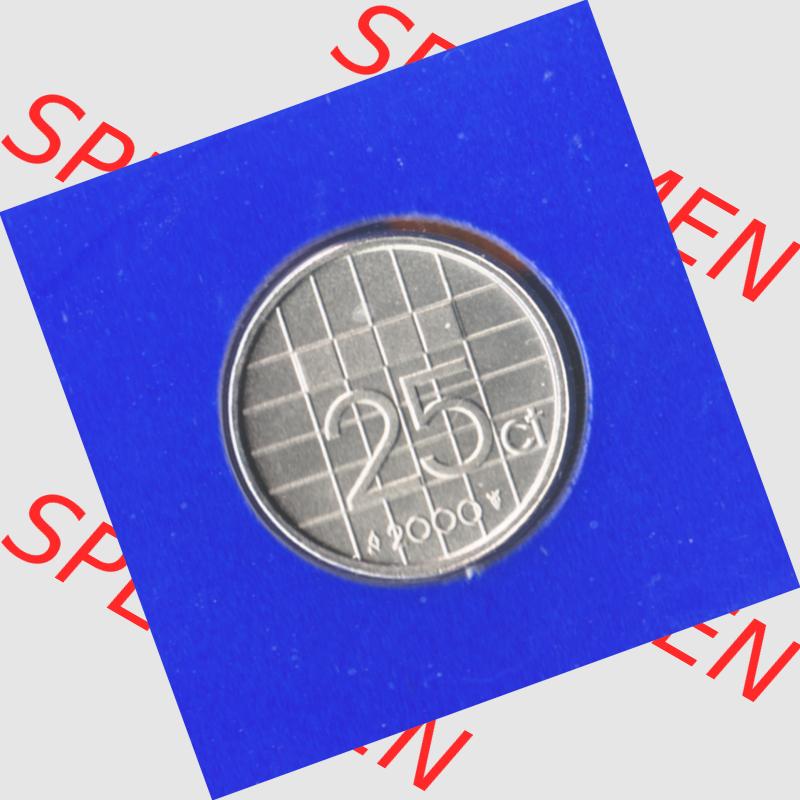 Münzen Niederlande Umlaufmünze 1982-2000, 25 Cent, Bild mit Vorderseite der Münze als Bildmaterial Sammlung